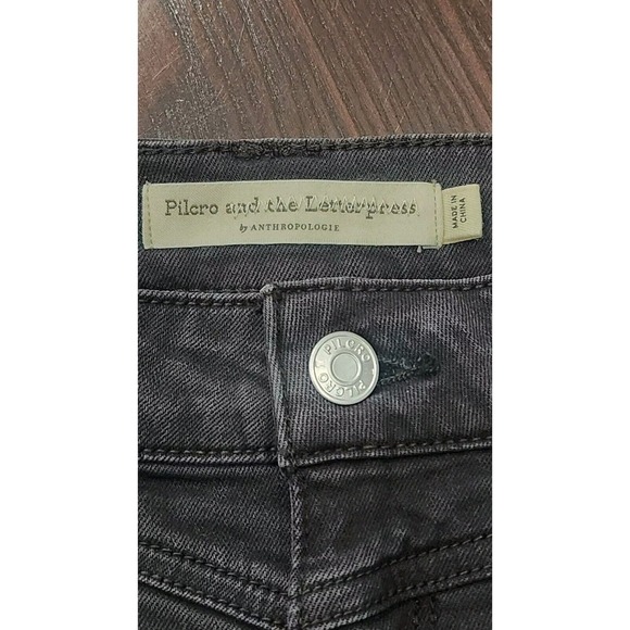 Anthropologie's Pilcro and the Letterpress High Rise Skinny Jeans Black 32 NWT - Picture 4 of 12